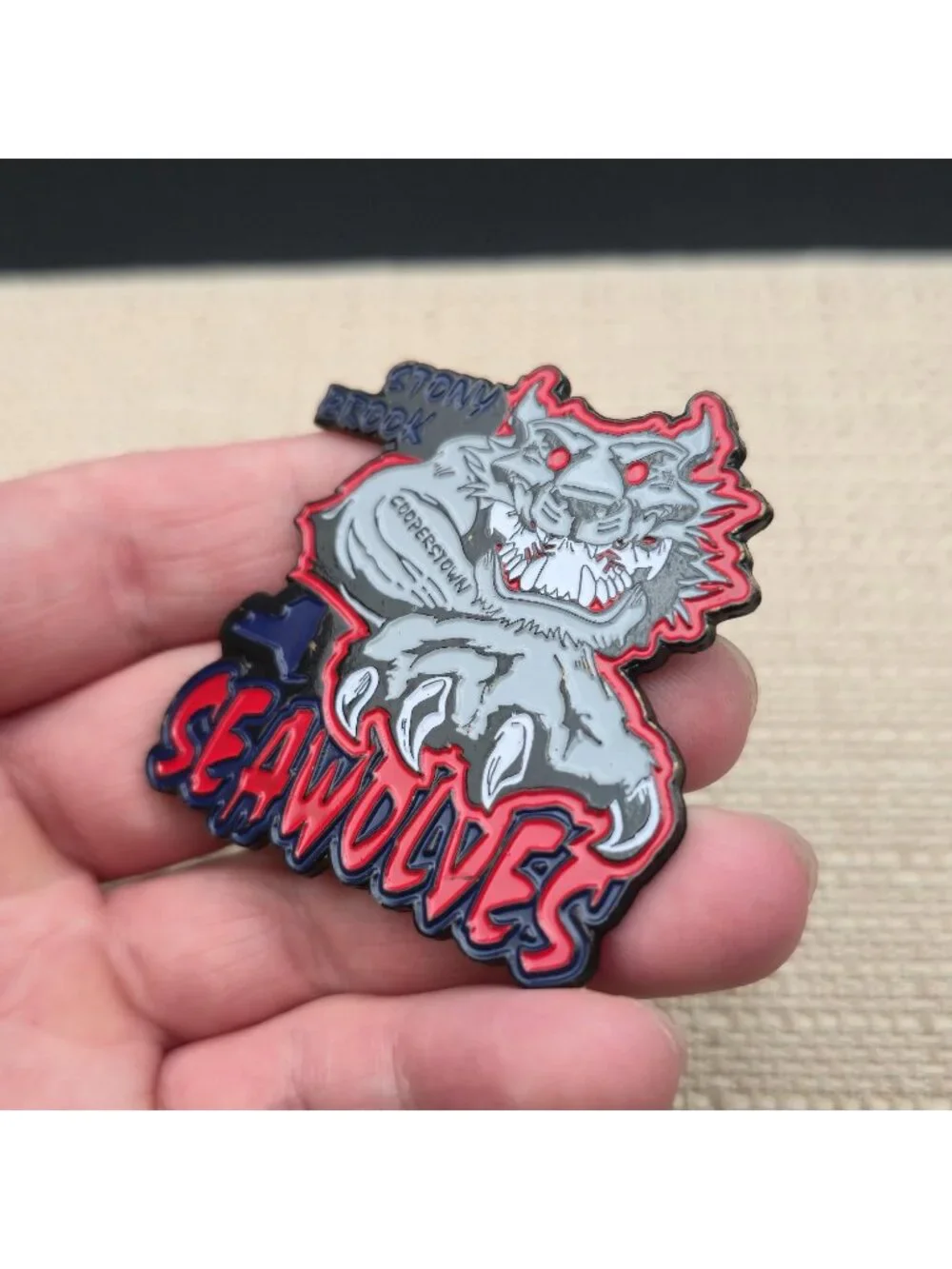 Stony Brook Seawolves Cooperstown Baseball Trading Pin B1443